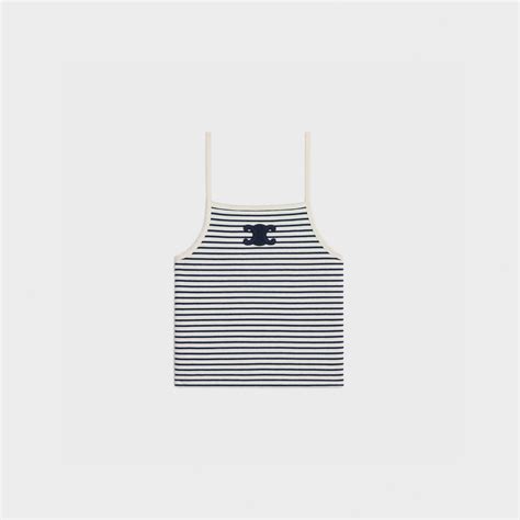 celine striped button down|TRIOMPHE TANK TOP IN STRIPED JERSEY .